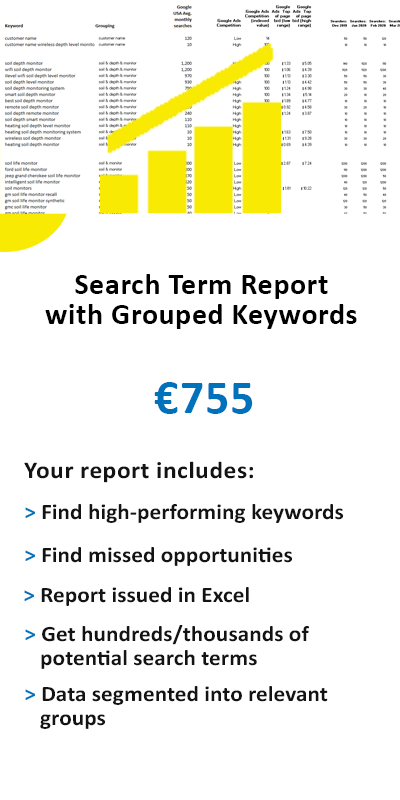 Search Term Keyword Grouped segmented report